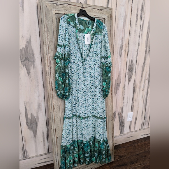knee length dresses for ladies Fable Block Printed Midi Dress – SPELL main image 0